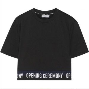Opening Ceremony Crop Logo Band T-shirt